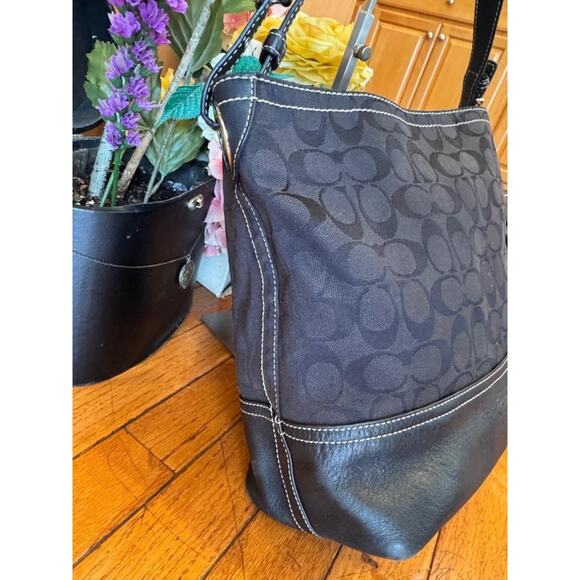 COACH SIGNATURE bROWN SHOULDER BAG TOTE PURSE 2156 (100 - Picture 4 of 12